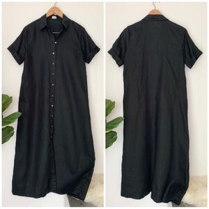 Aritzia Wilfred Black Midi Linen Summer Dress | Small